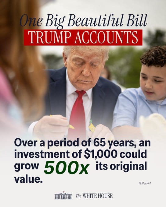 Trump Savings Accounts for Newborn 